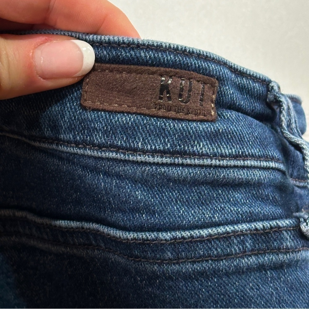 KUT from the Kloth high rise straight leg ankle jeans raw hem blue 18W - Picture 5 of 10